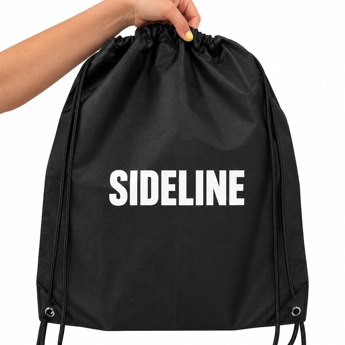 SIDELINE Carry Bag in black with drawstring closure